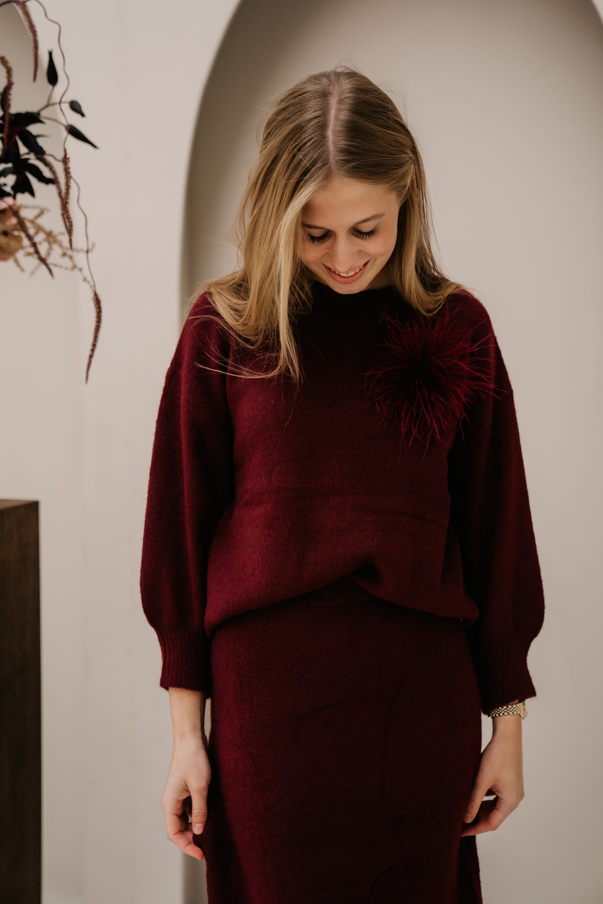 Isa knit top bordeaux