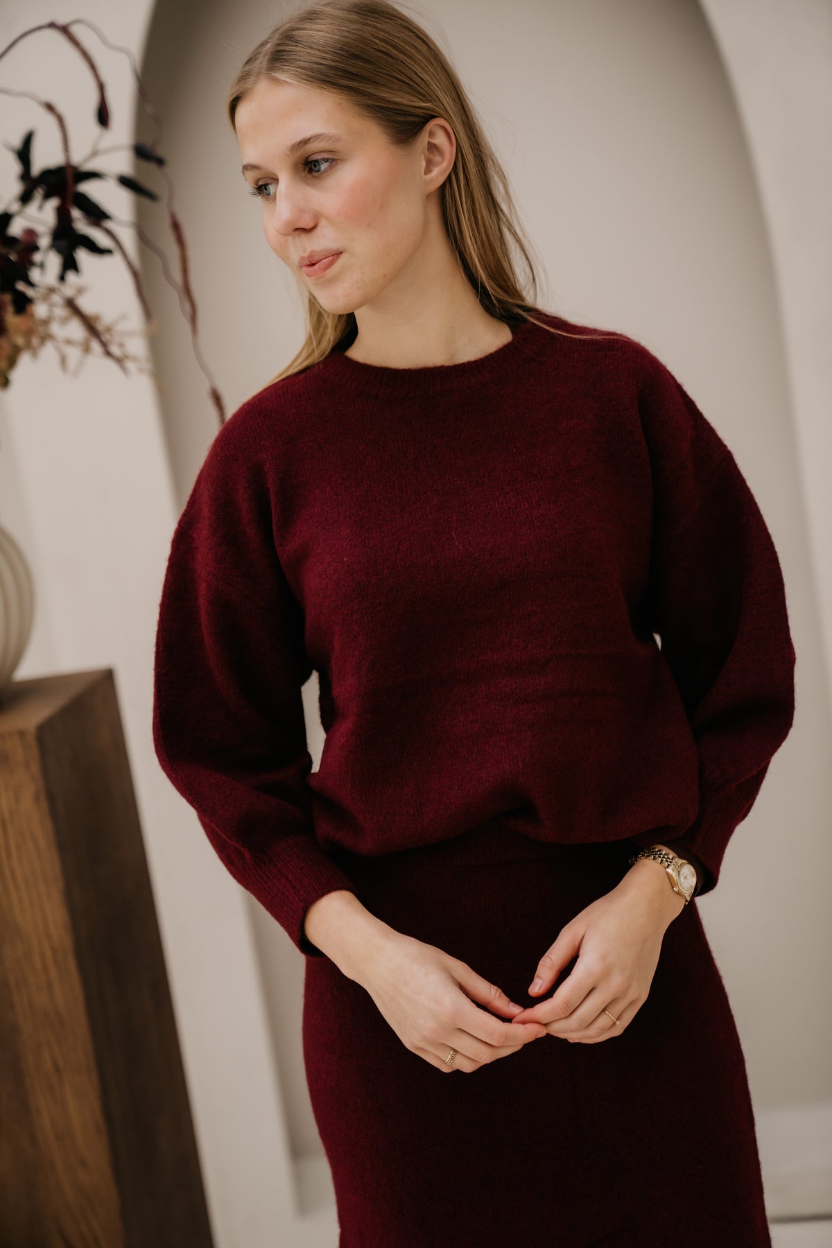 Isa knit top bordeaux