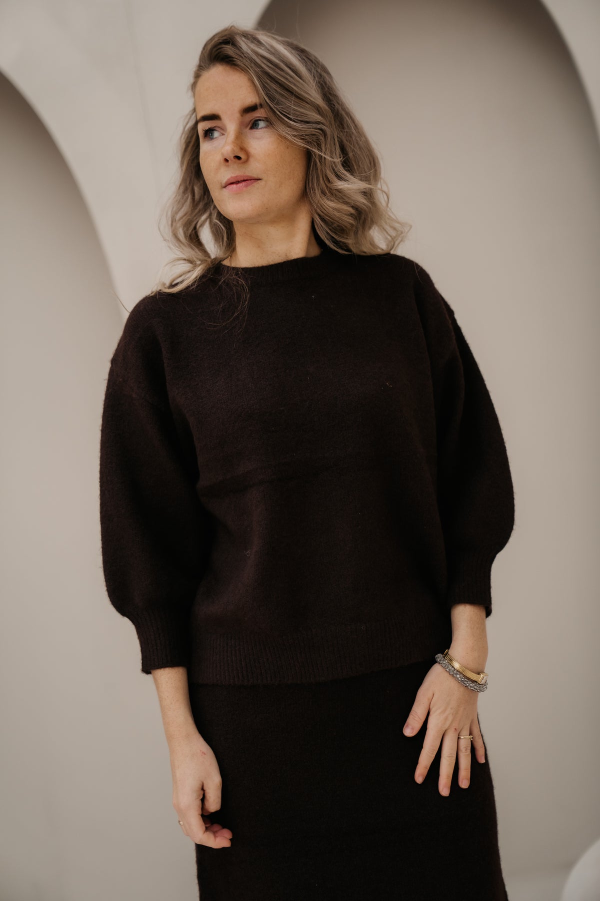 Isa knit top brown