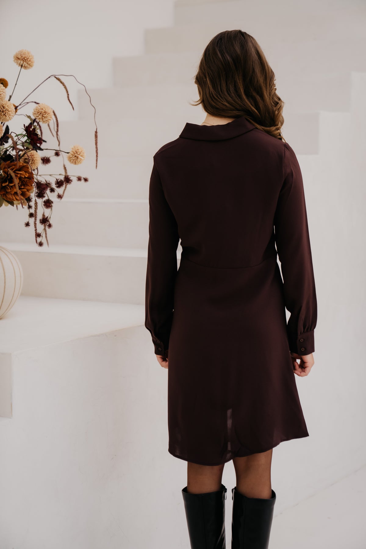Objbarin short dress chocolate Plum