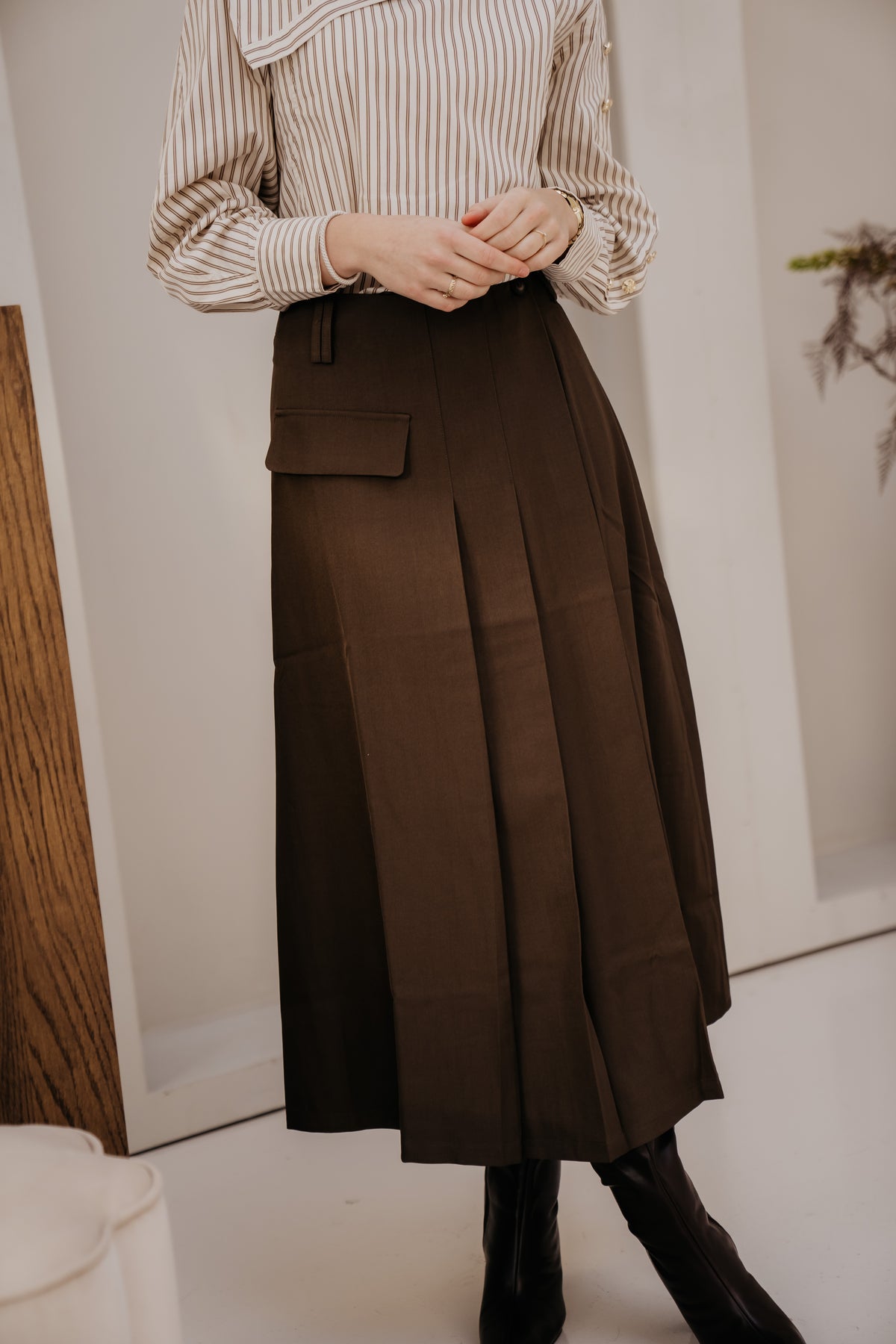 LunaCC long skirt Dusty Army
