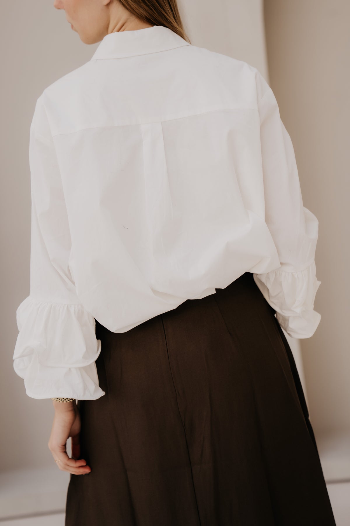 HalenCC Flare shirt white