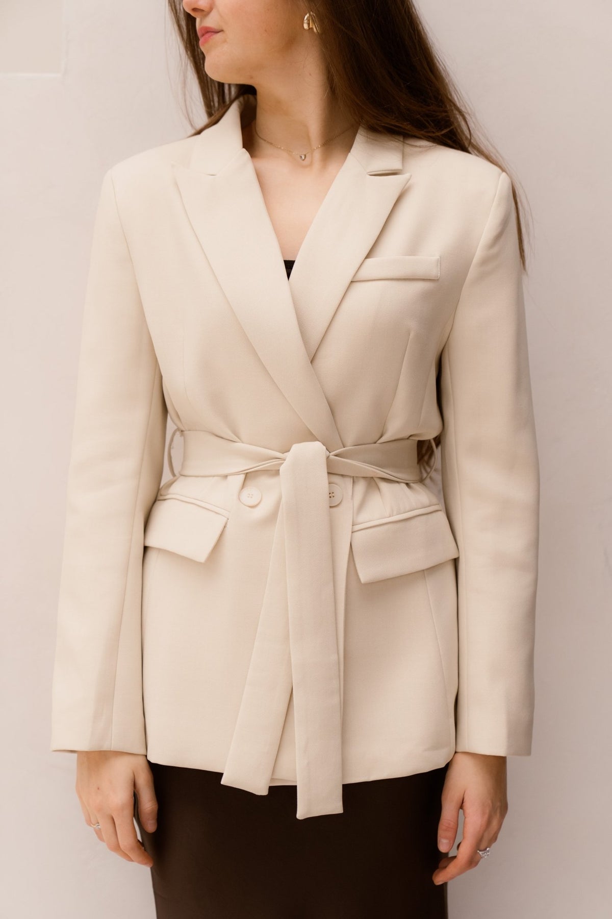 Aisha Ceintuur Blazer Beige - Bij Keesje - Bij Keesje