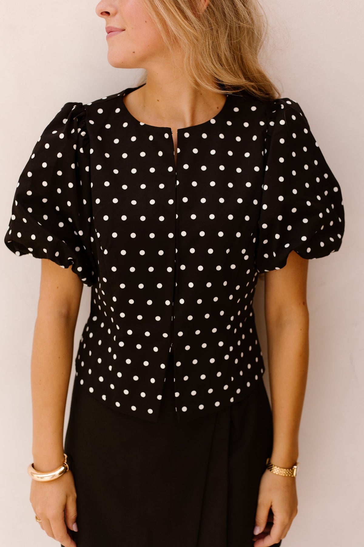 Anela Dot Blouse Black - Bij Keesje - Neo Noir - Top