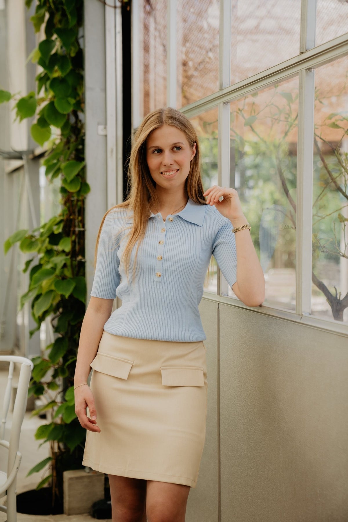 Anne Top Light Blue - Bij Keesje - Bij Keesje The Label - Top