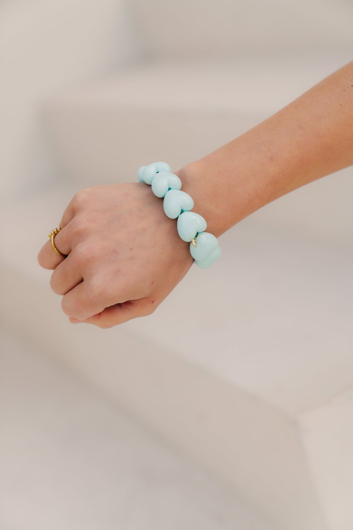 Armband hartje lichtblauw 1508 - Bij Keesje - Bij Keesje - Armband