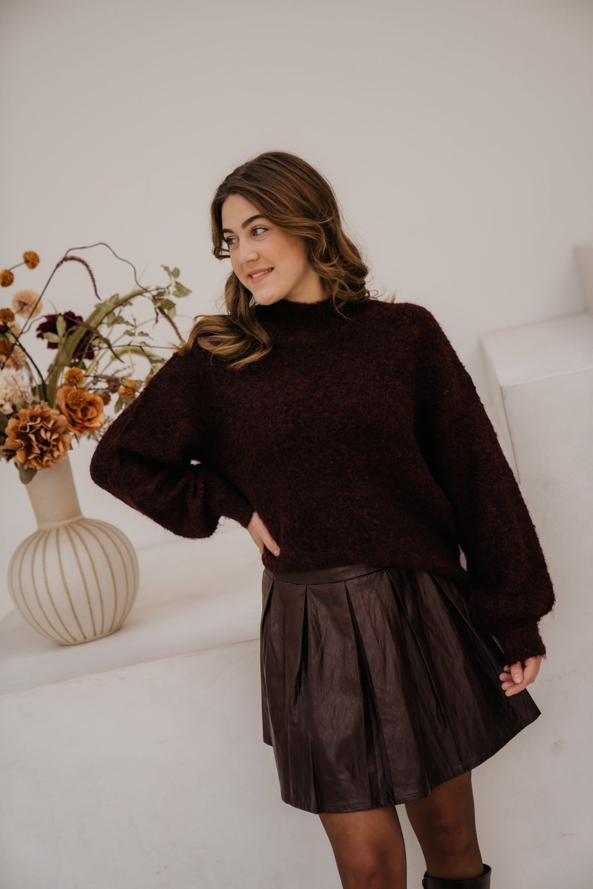 Brielle knitted sweater Plum - Bij Keesje - YDENCE - Trui