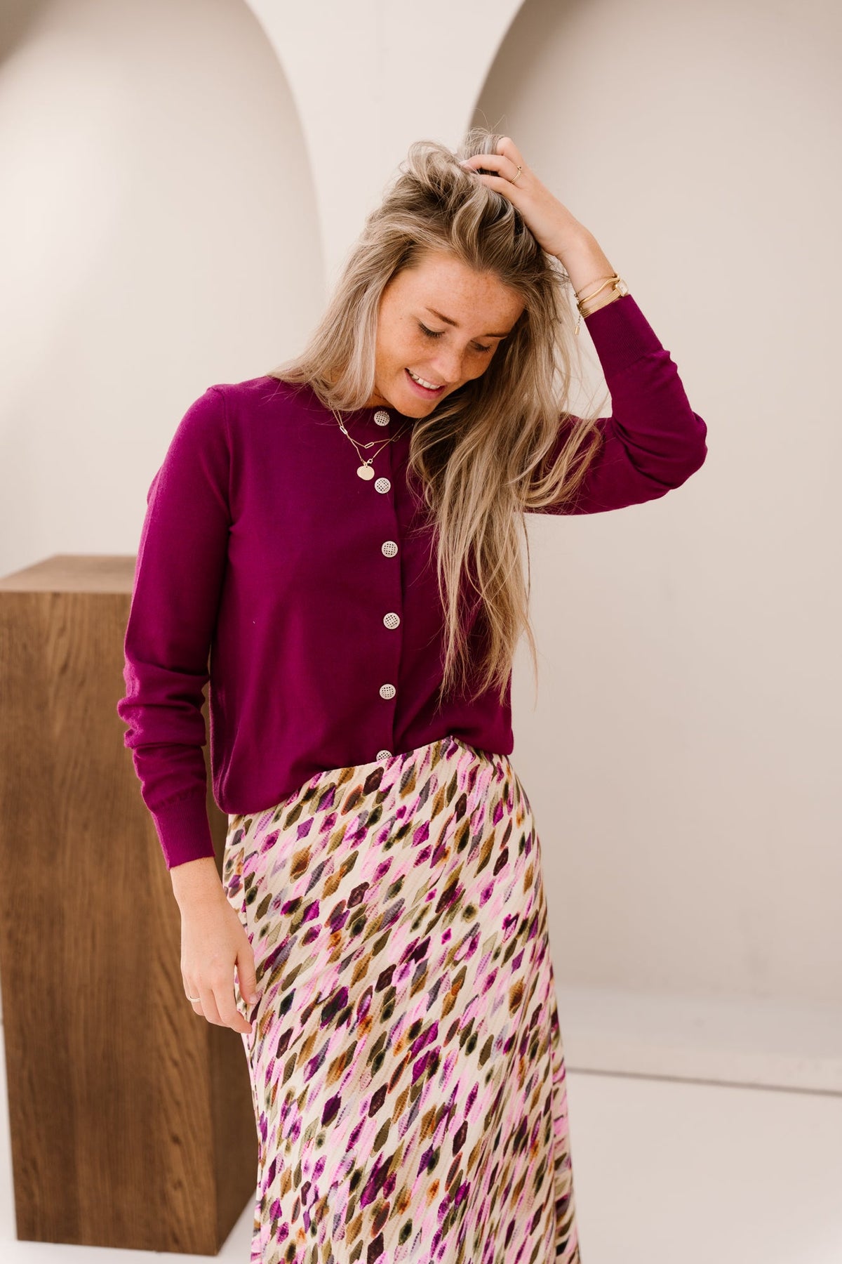 Cardigan magenta - 202903 - Bij Keesje - mi piace - vest