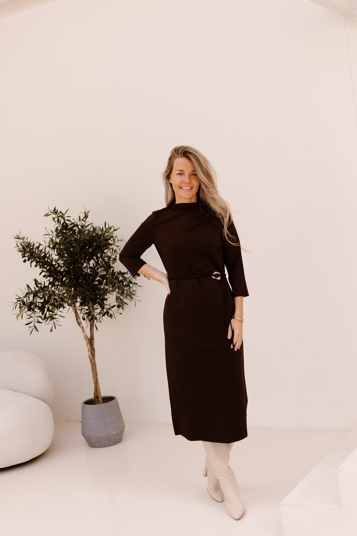 Devoted Dress Dark Chocolate - Bij Keesje - Freebird - Jurk