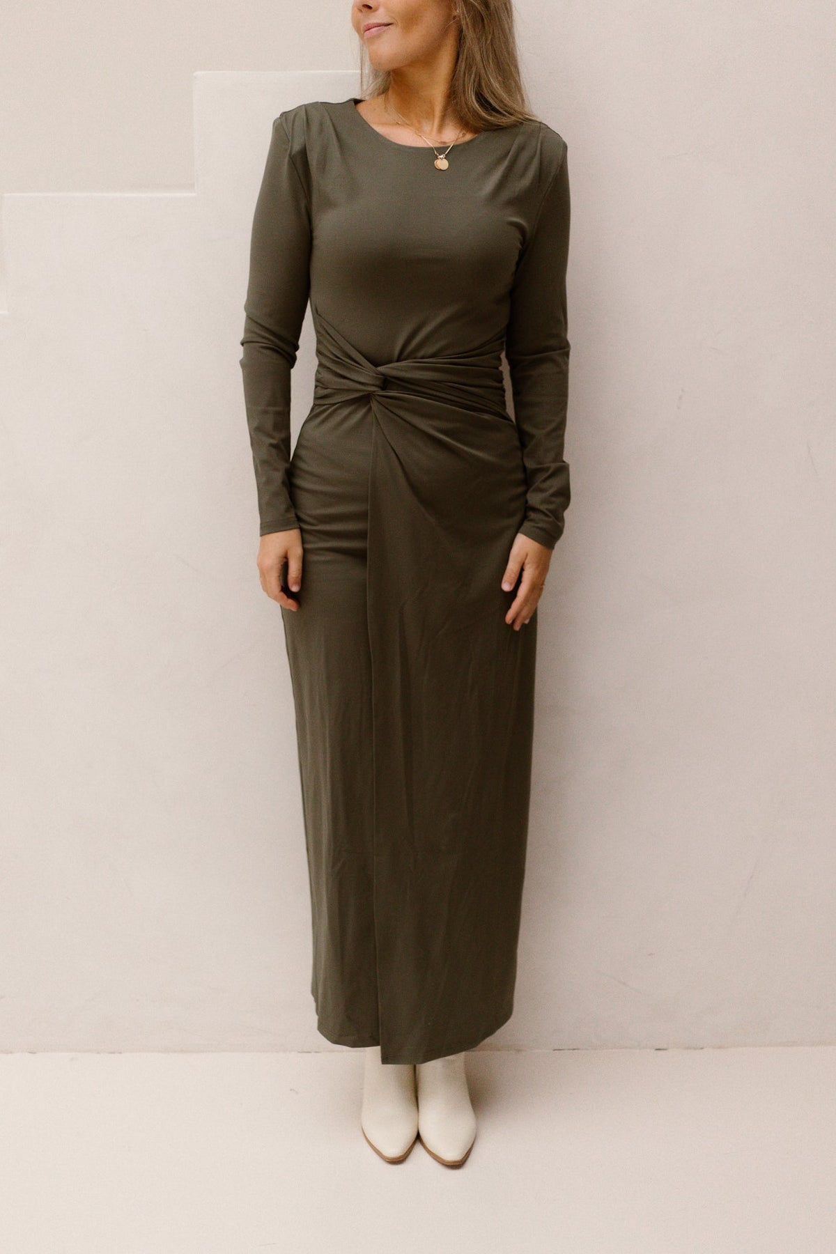 Donne Dress Long Dark Seagrass - Bij Keesje - Freebird - jurk