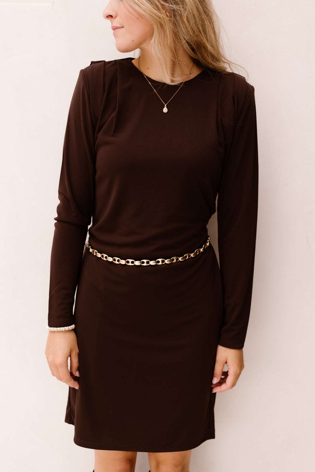 Dress pleats - Cacao - 05526 - Bij Keesje - Esqualo - jurk