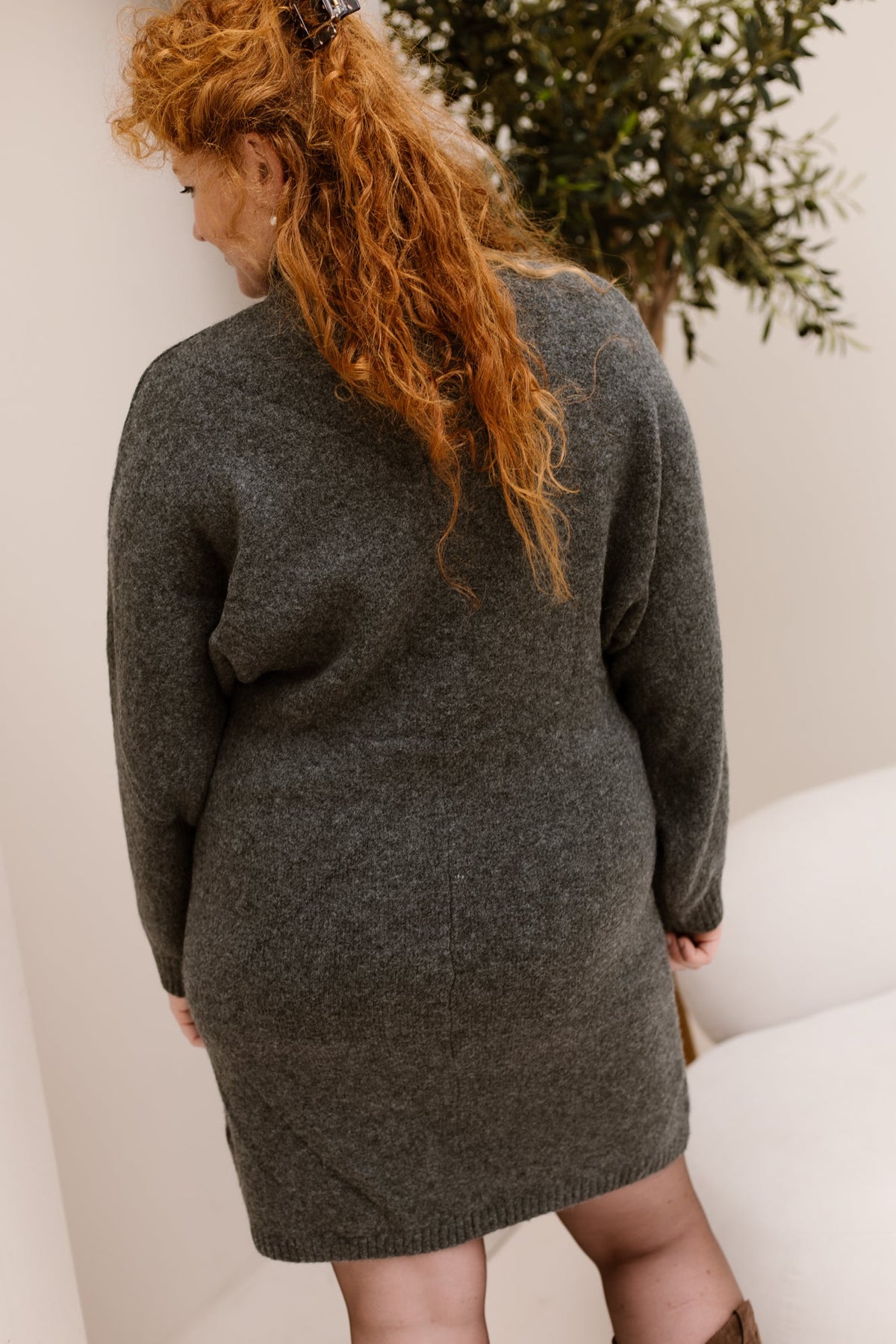 Dress Short Seam Knit Charcoal 18706 - Bij Keesje - Esqualo - Jurk