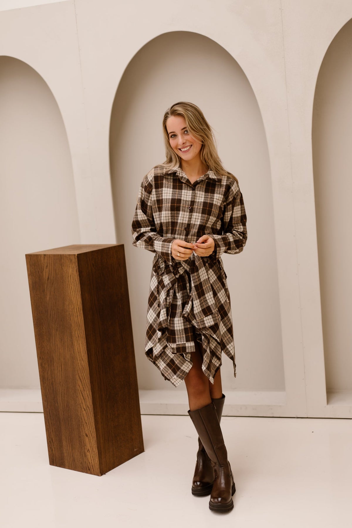 Ebby check jacket brown - Bij Keesje - Bij Keesje - Jas
