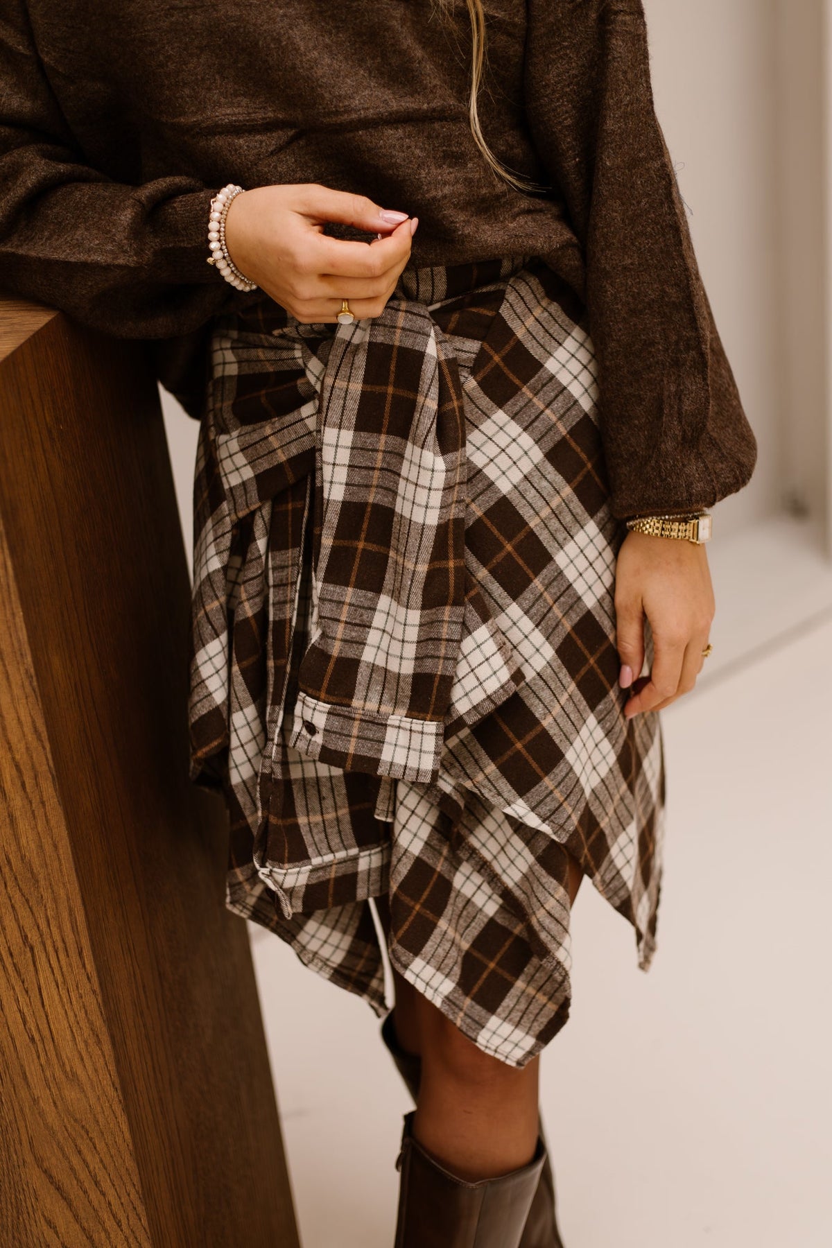 Ebby check skirt brown - Bij Keesje - Bij Keesje - Rok