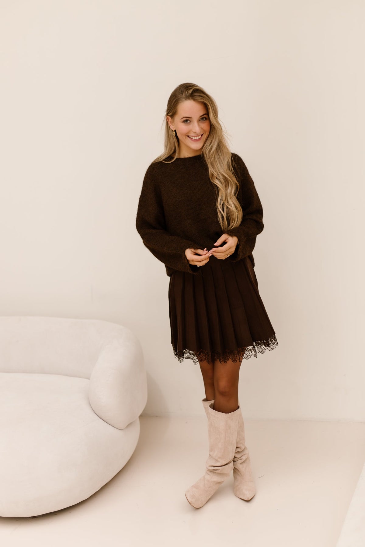Edith sweater brown - Bij Keesje - Bij Keesje - Trui
