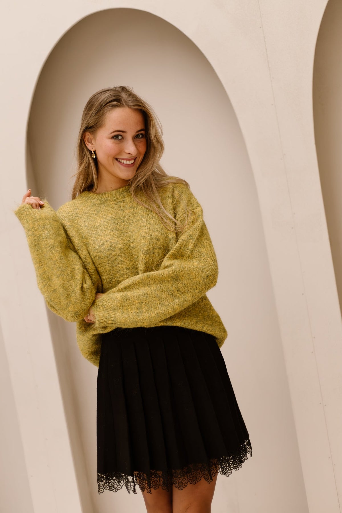 Edith sweater green - Bij Keesje - Bij Keesje - Trui