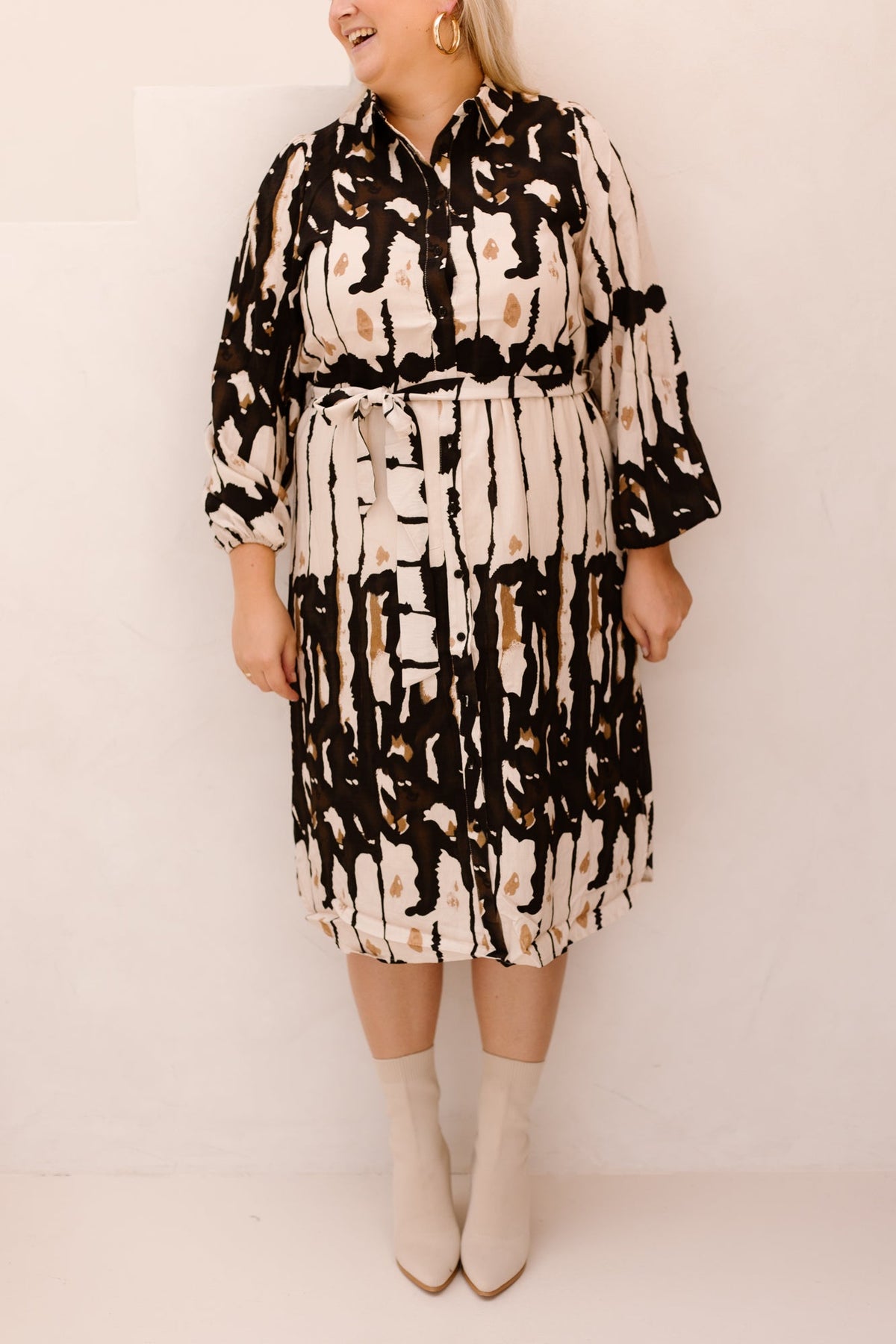 Enid dress sand/light camel - Bij Keesje - exxcellent - Jurk