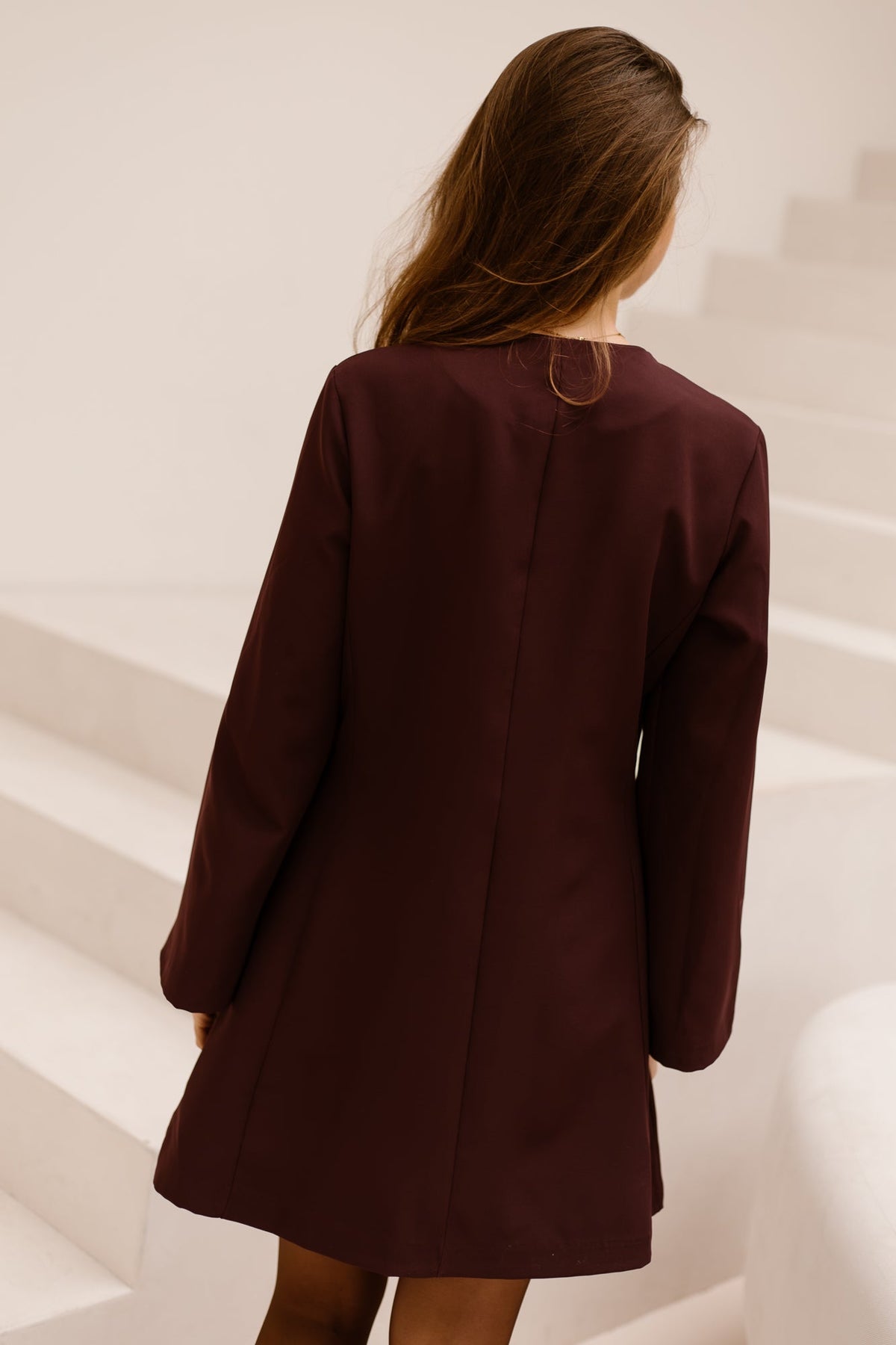 Erika blazer dress burgundy - Bij Keesje - Bij Keesje - Jurk