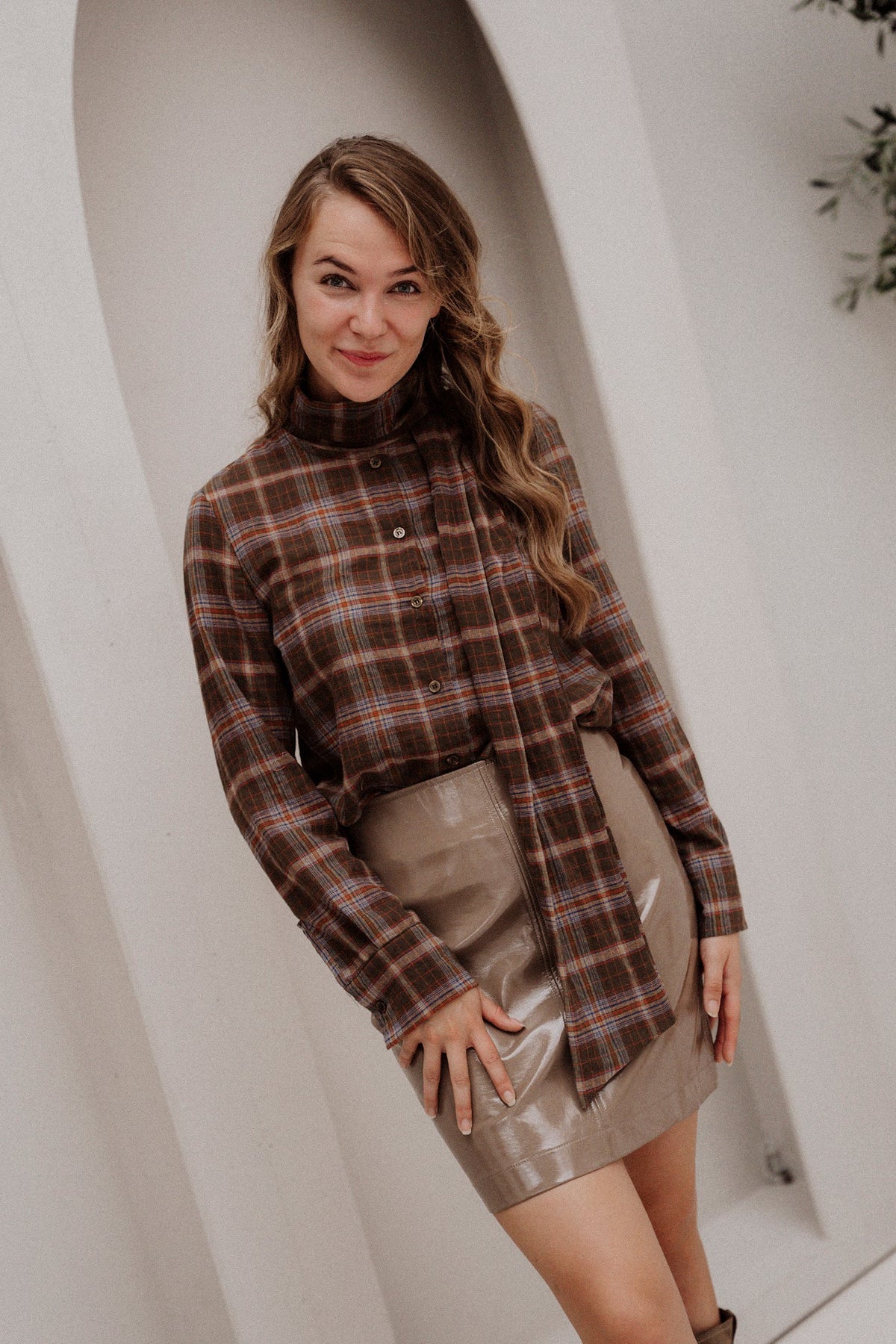 Esmee blouse ruit strik - Bij Keesje - Bij Keesje - Blouse