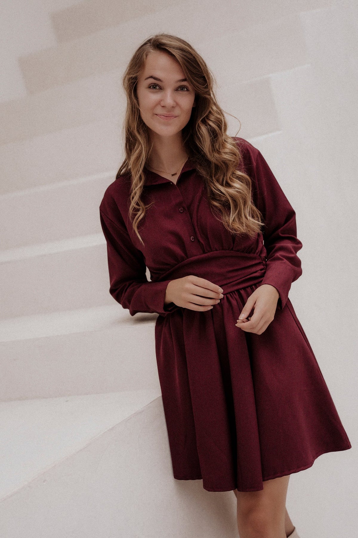 Evie Dress Bordeaux - Bij Keesje - Bij Keesje - Jurk
