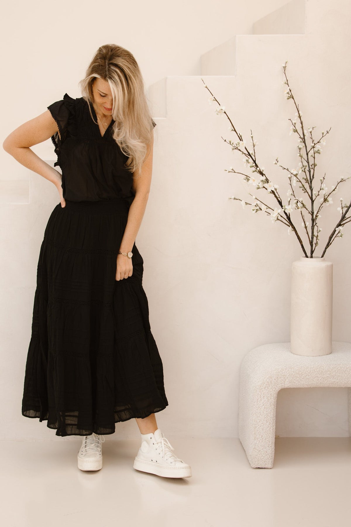 Felicia voile skirt navy - Bij Keesje - Neo Noir