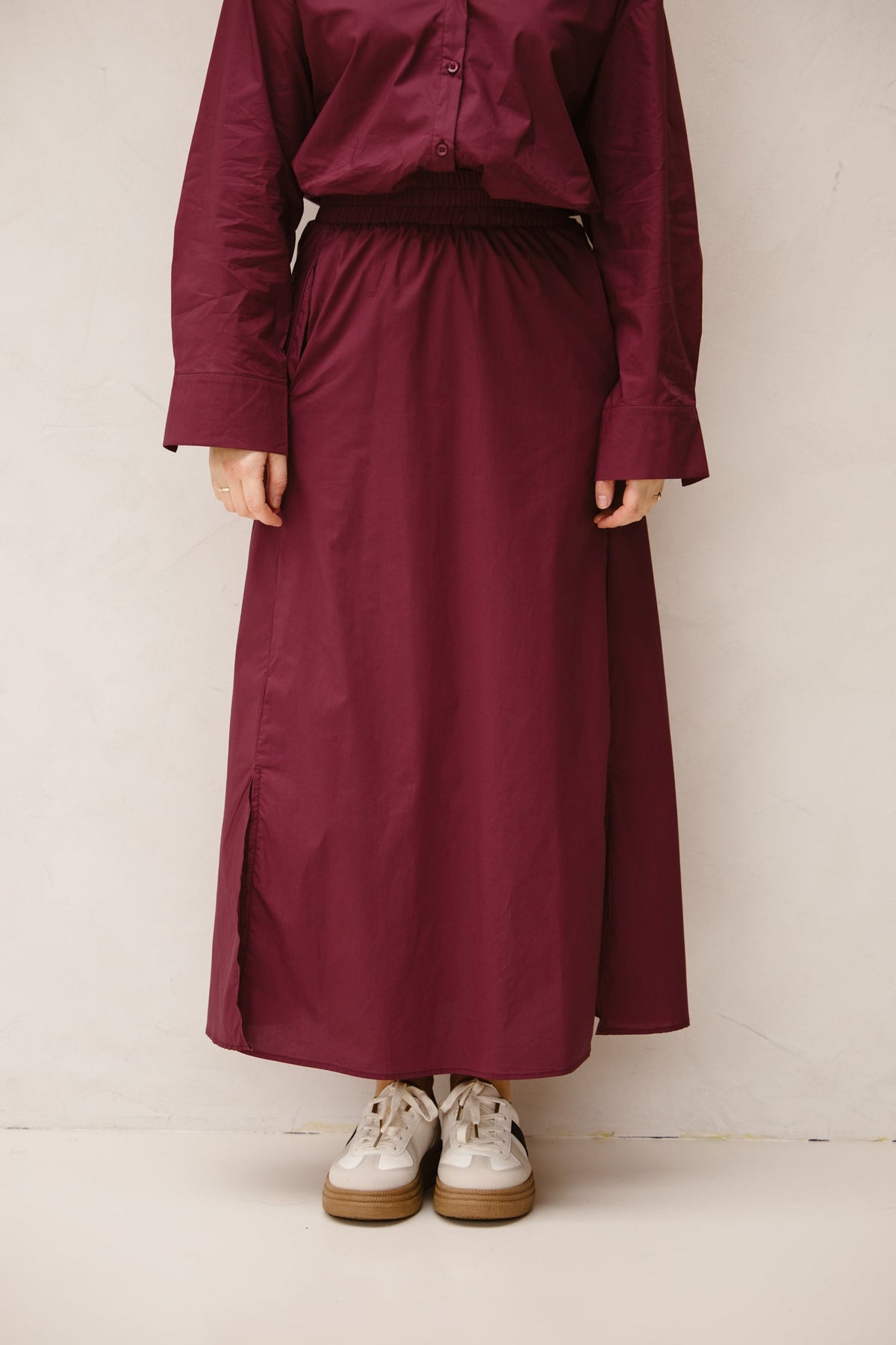 Femke katoenen rok bordeaux - Bij Keesje - Bij Keesje The Label