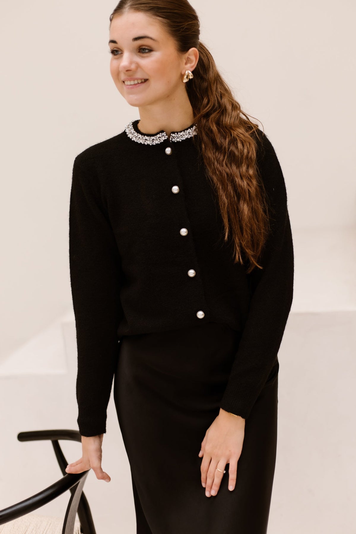 FQgrsflirt-cardigan black - Bij Keesje - Free/Quent - Trui