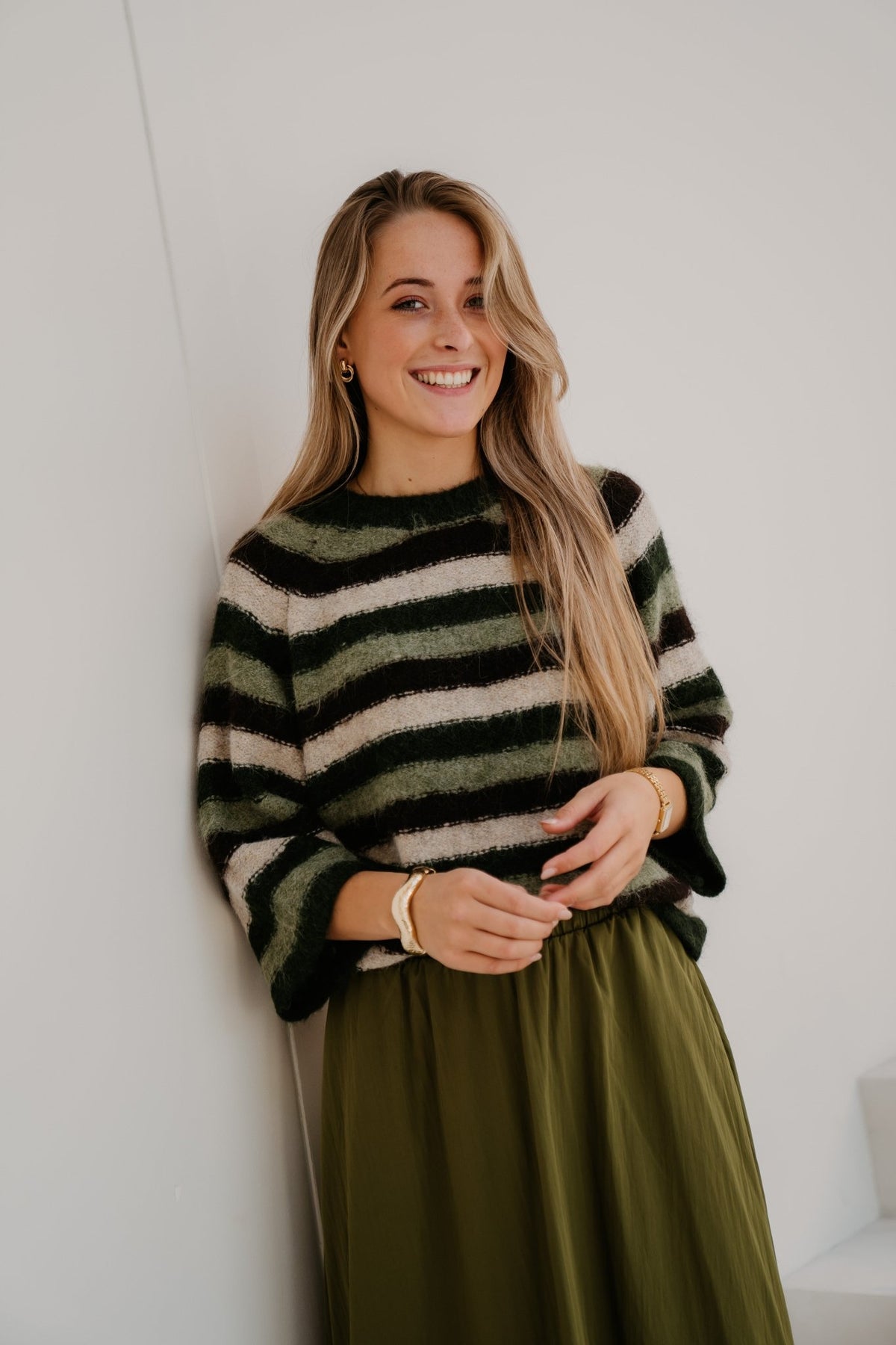 Fqgrslulu-Pullover Deep Forest Mel - Bij Keesje - Free/Quent - Trui