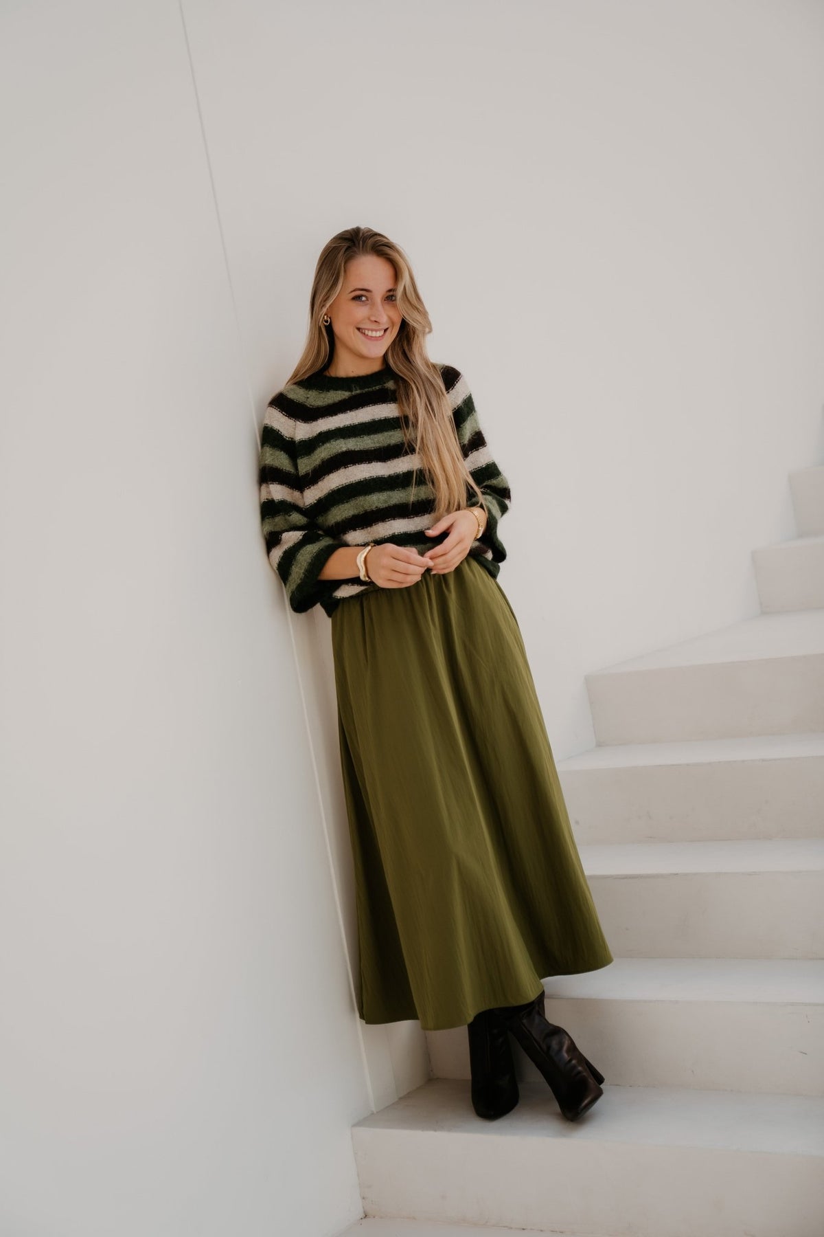 Fqgrslulu-Pullover Deep Forest Mel - Bij Keesje - Free/Quent - Trui