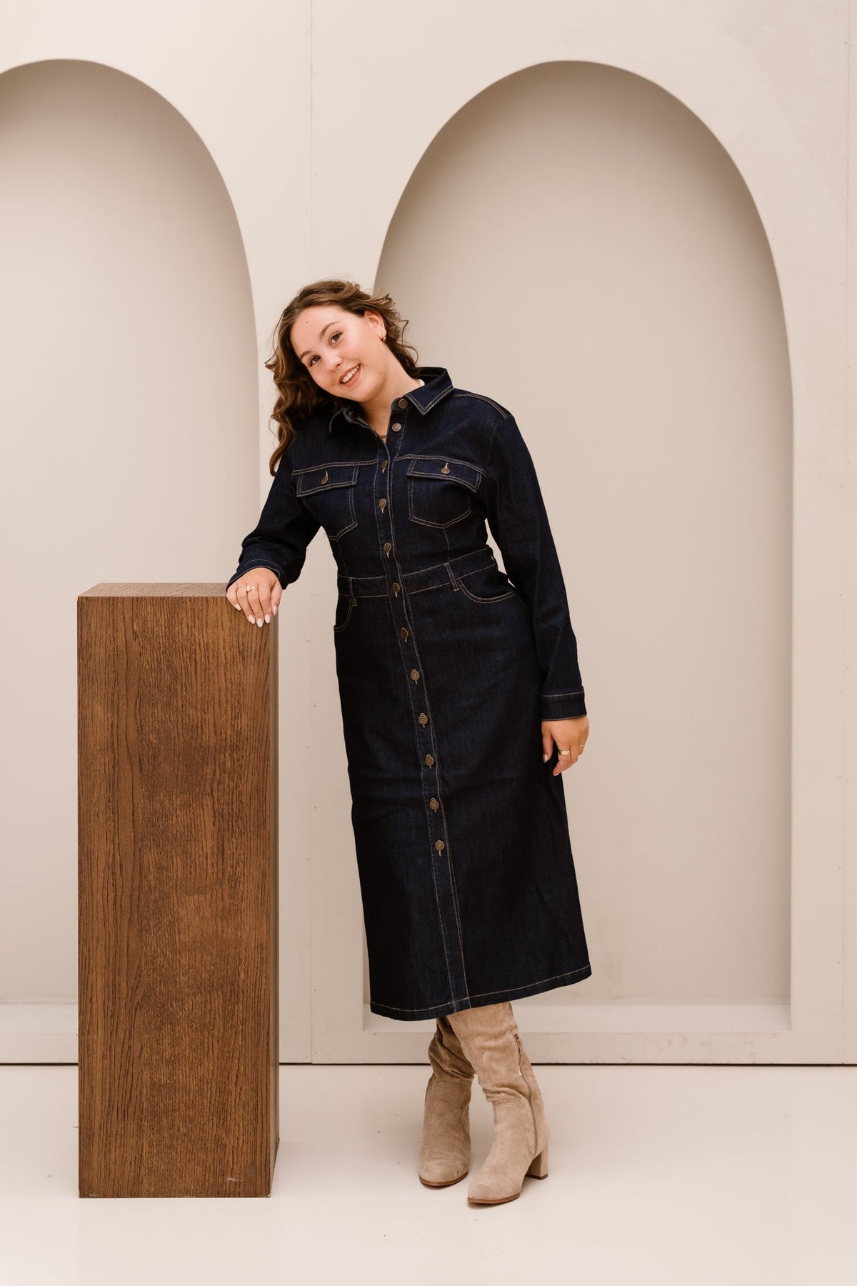 FQSara dark blue denim dress - Bij Keesje - Free/Quent - Jurk