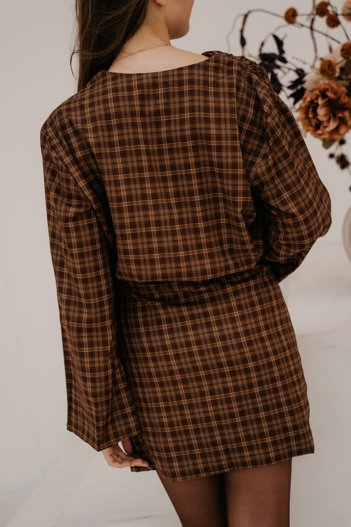Fraukje check dress brown - Bij Keesje - Bij Keesje - Jurk