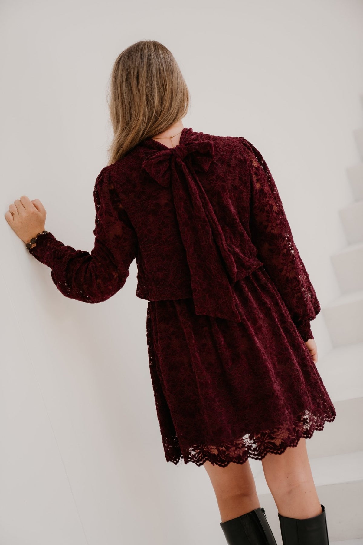 Geke dress bordeaux - Bij Keesje - Bij Keesje - Jurk