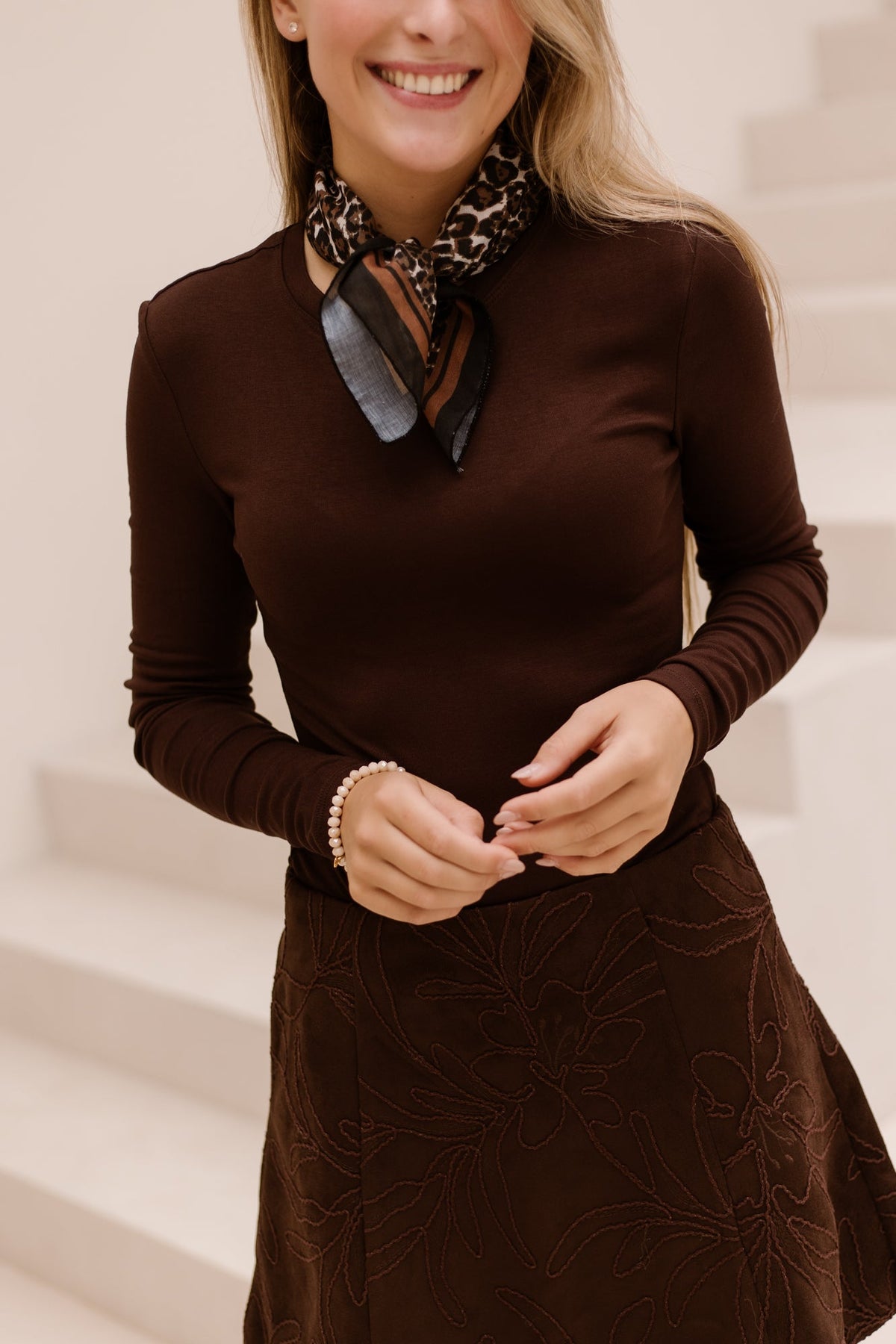 Grace basic top brown - Bij Keesje - Bij Keesje - Top