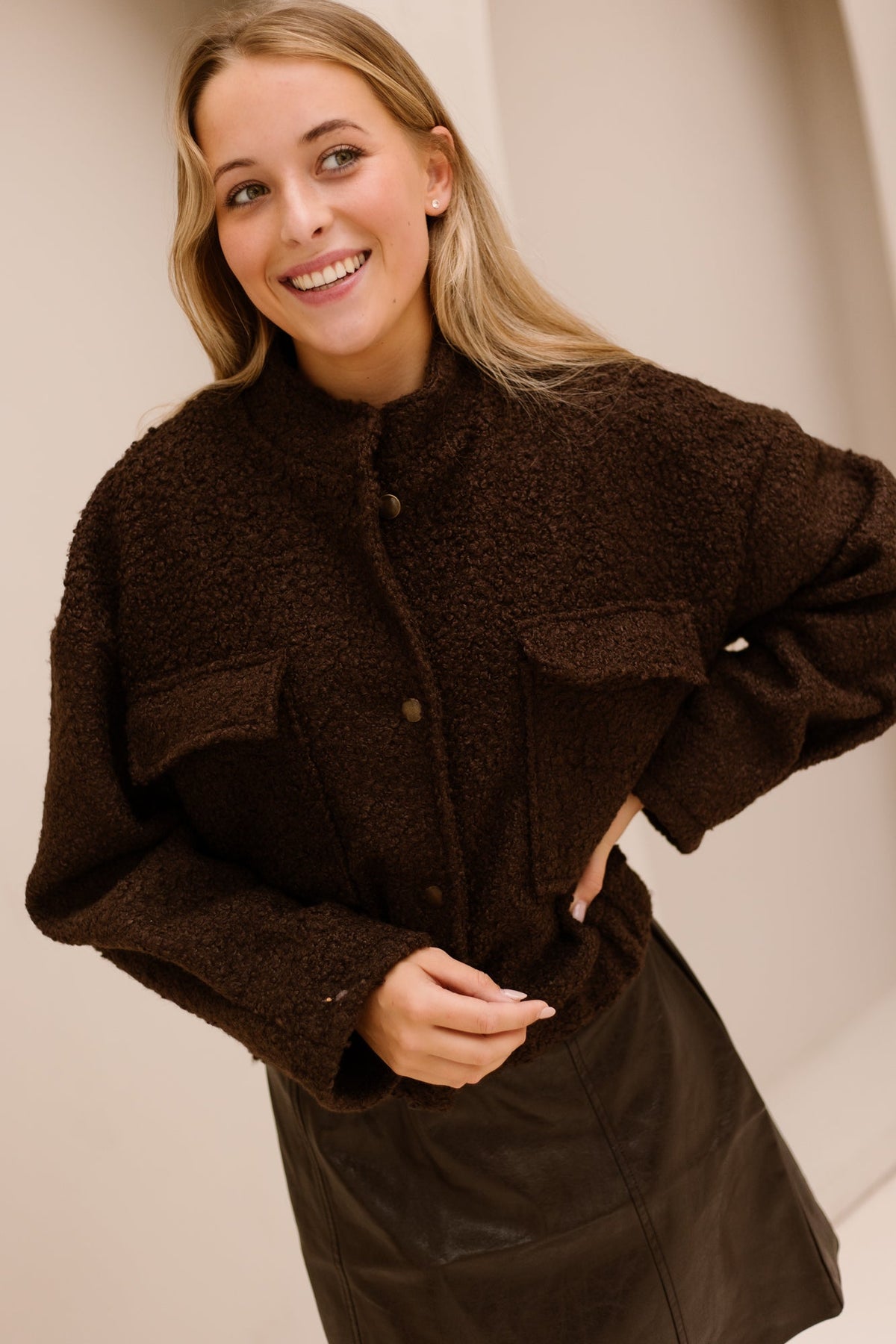 Gwen Teddy Jacket Brown - Bij Keesje - Bij Keesje - Jas