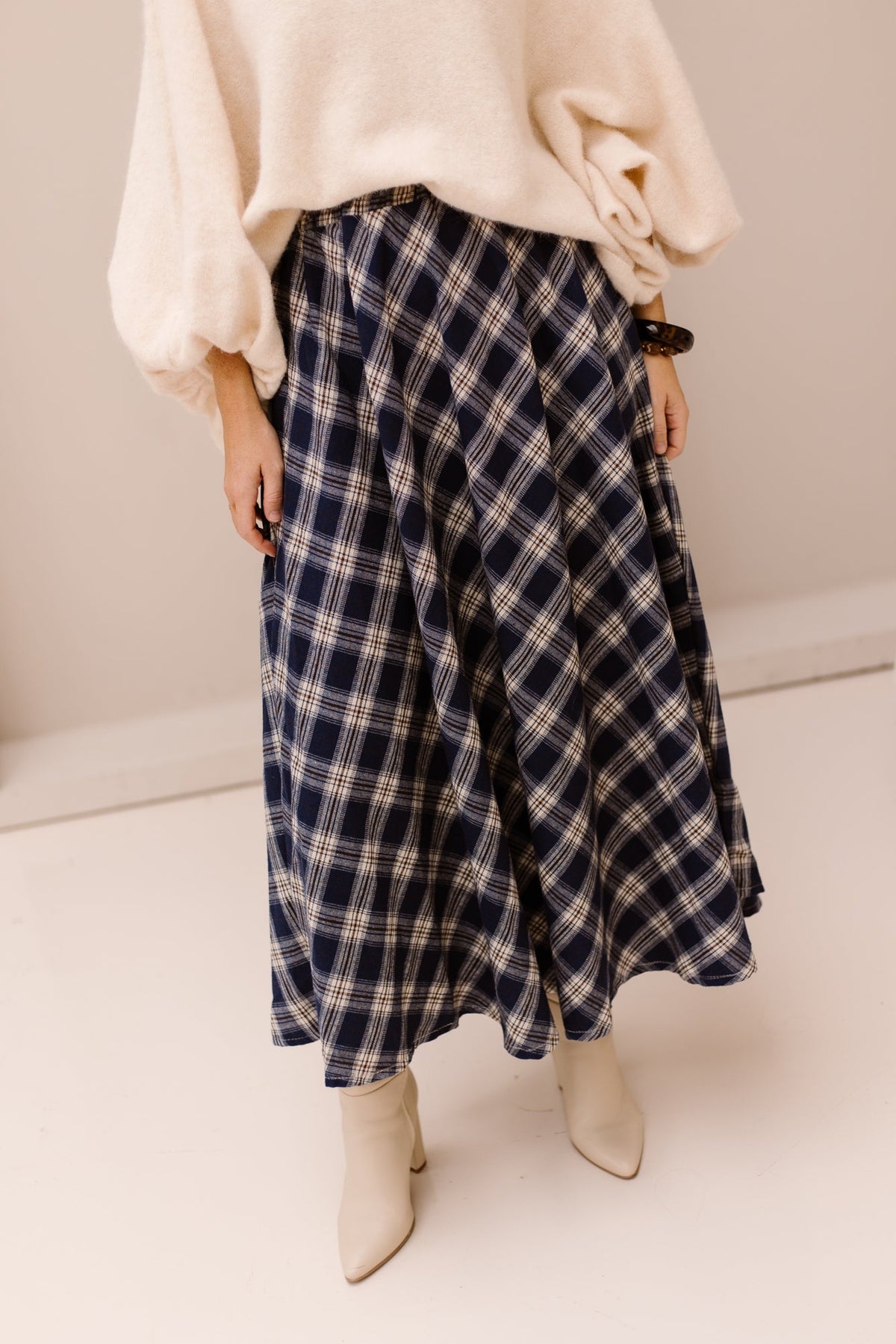 Hazel Check Skirt Blue - Bij Keesje - Bij Keesje - Rok