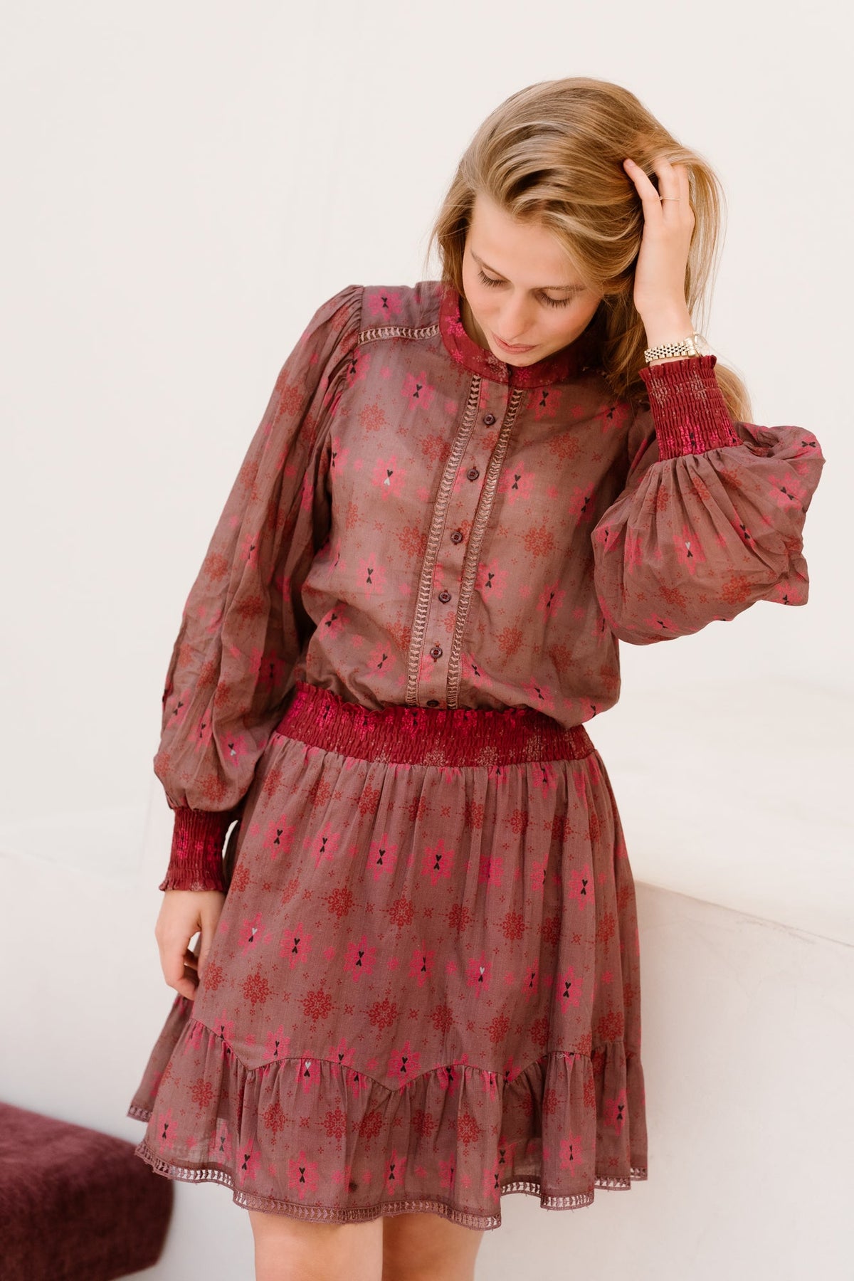 IIEN Skirt Rosy Brown/Tango Blush - Bij Keesje - FLURESK - Rokken