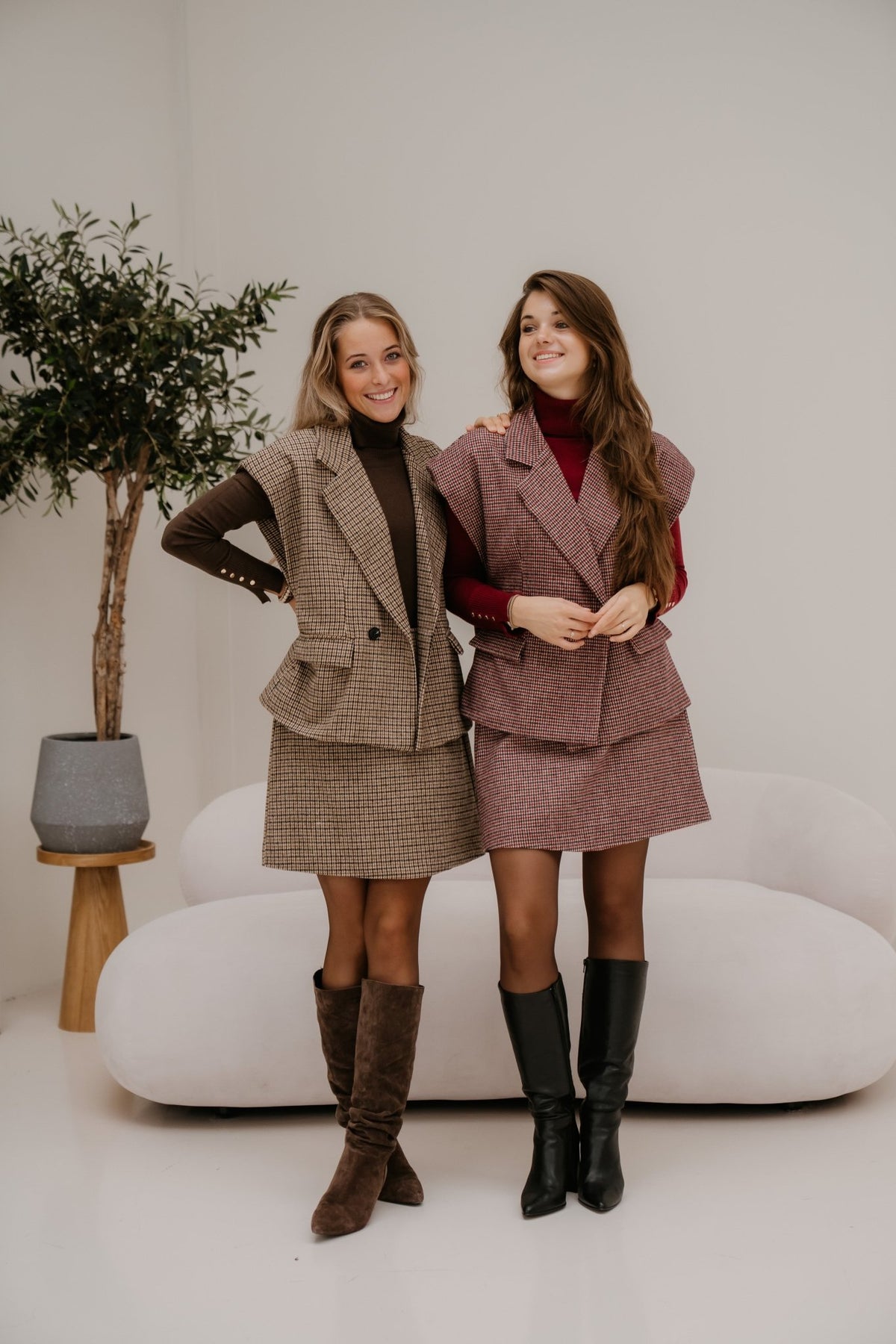 Ila ruit rok bordeaux/blue - Bij Keesje - Bij Keesje - Rok