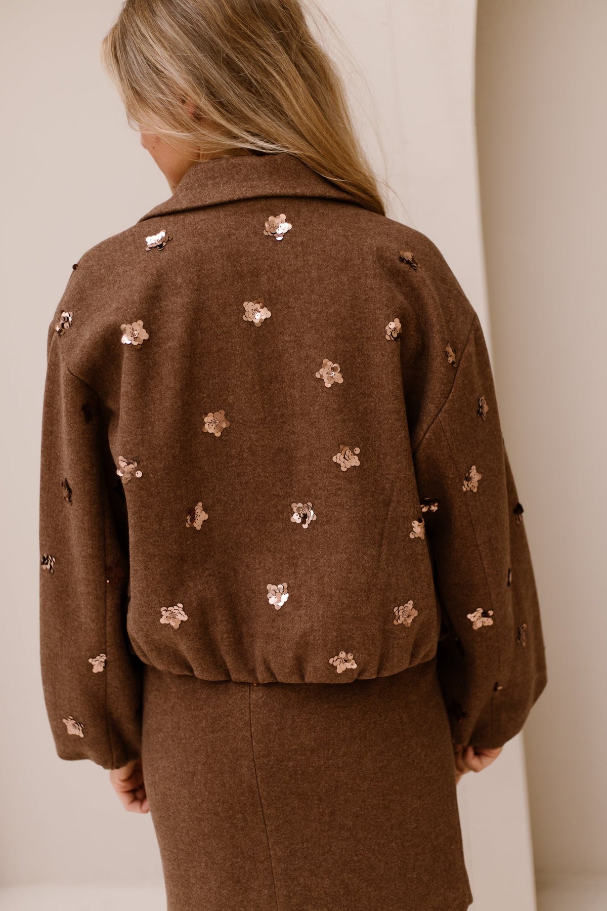 Jacket flowers coffee 08700 - Bij Keesje - Esqualo - Jas