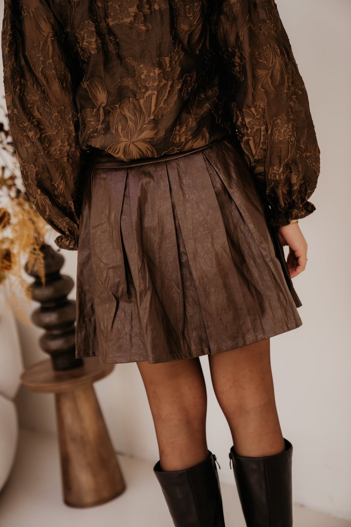 Janine skirt Coffee Brown - Bij Keesje - YDENCE - Rok