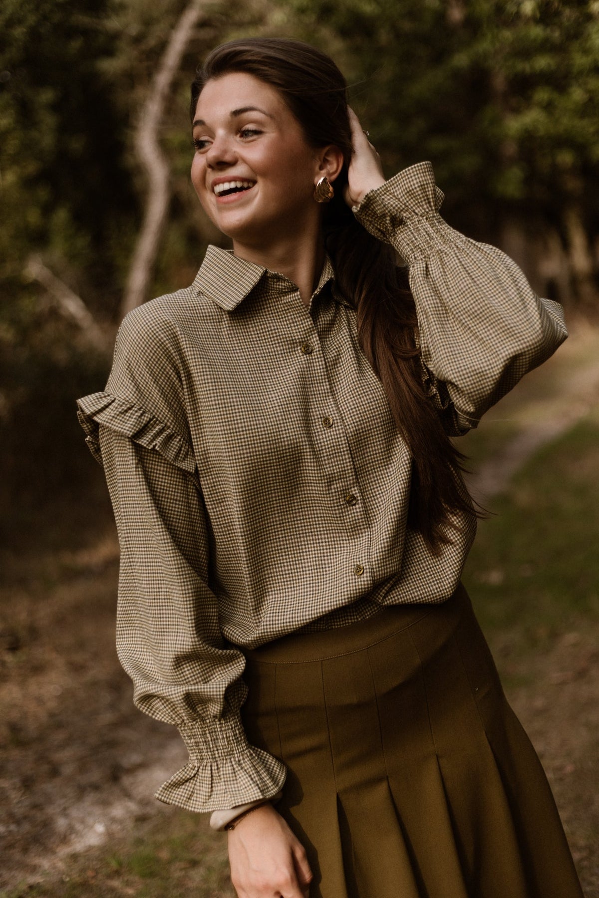Jedy check blouse green - Bij Keesje - Bij Keesje - Blouse
