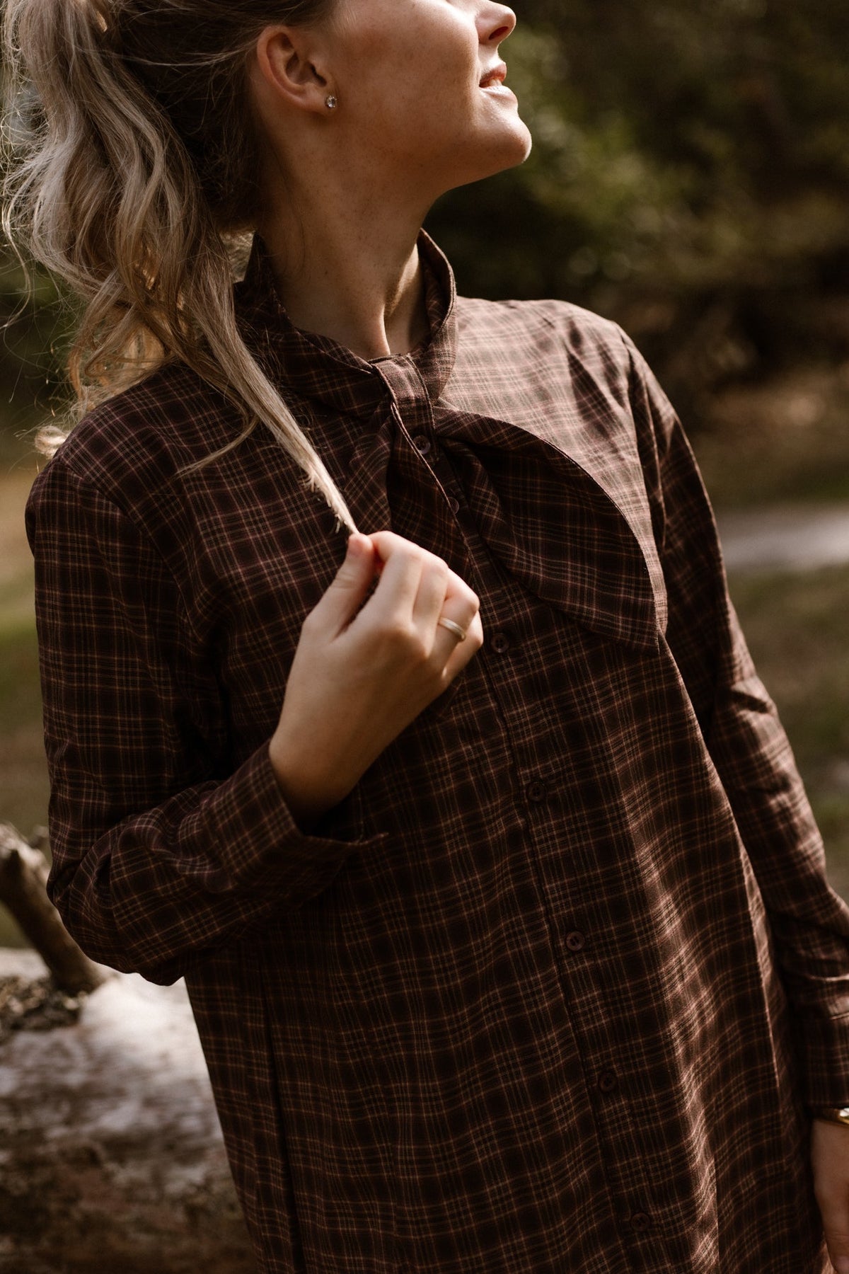 Jola check dress brown/beige - Bij Keesje - Bij Keesje - Jurk