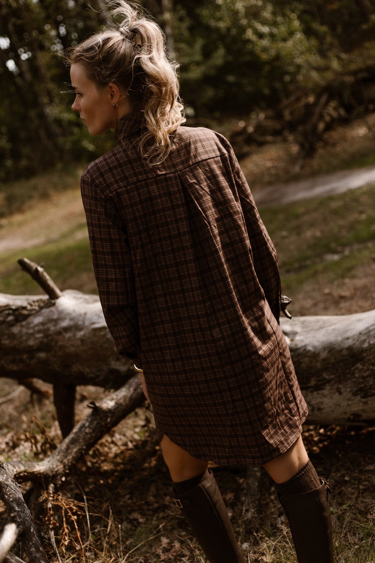 Jola check dress brown/beige - Bij Keesje - Bij Keesje - Jurk