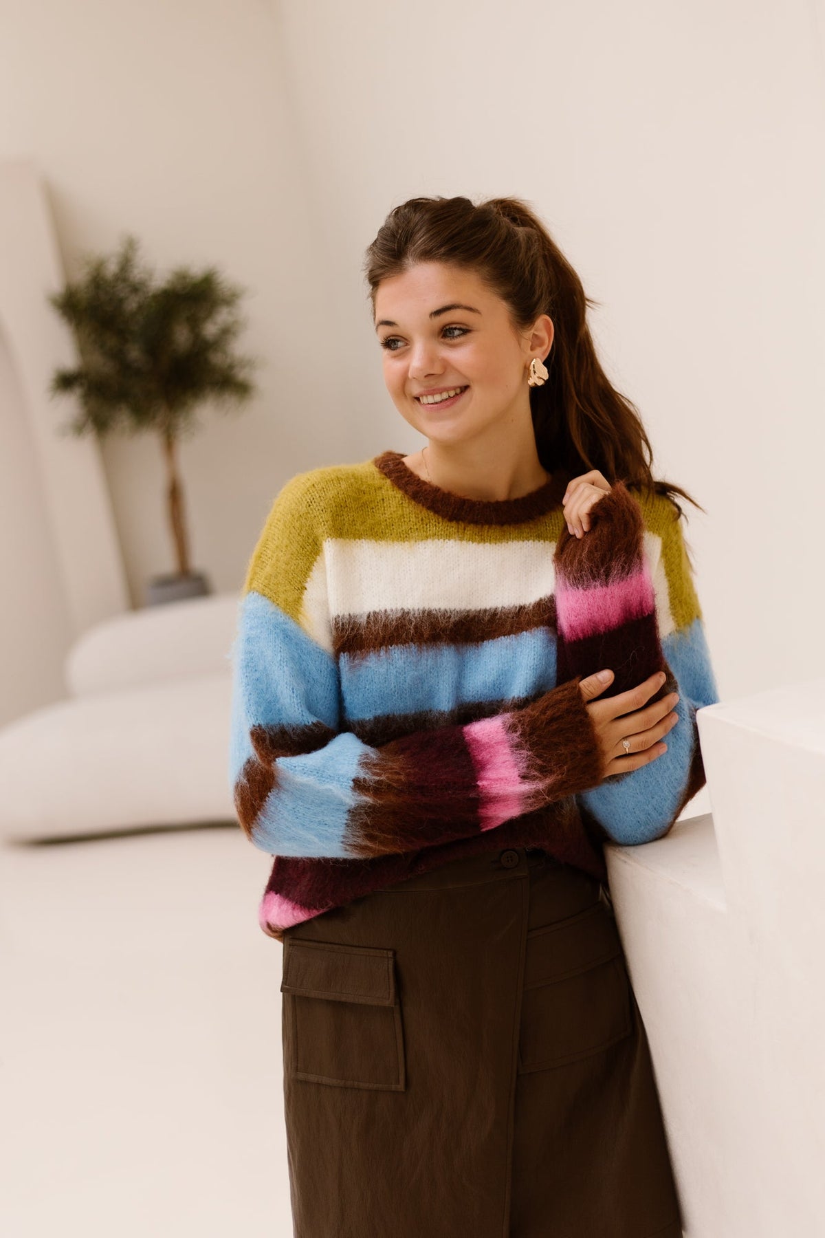 Jula sweater multicolor - Bij Keesje - Bij Keesje - Trui