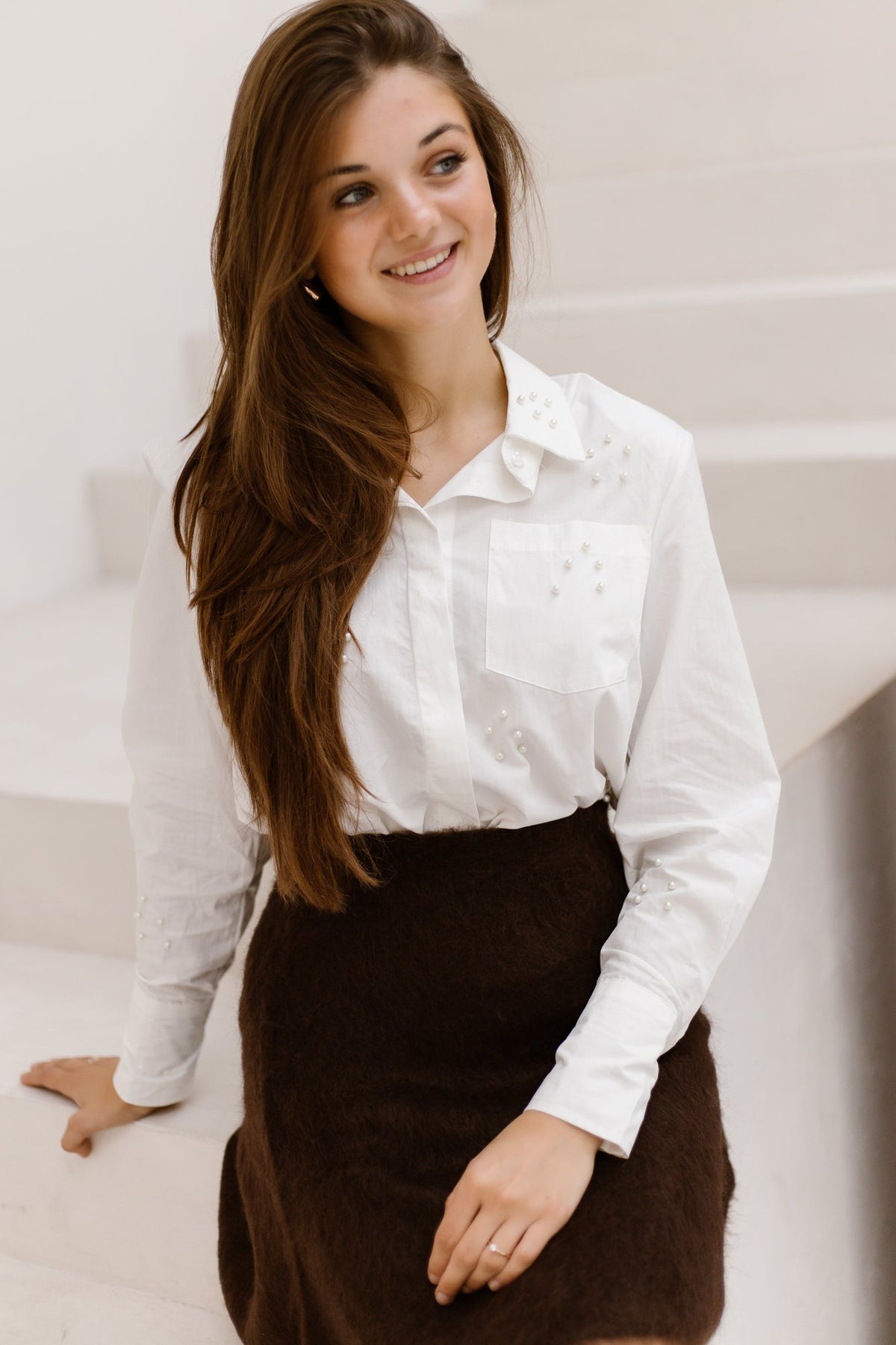 Kiki Blouse White Pearl - Bij Keesje - Bij Keesje - Blouse