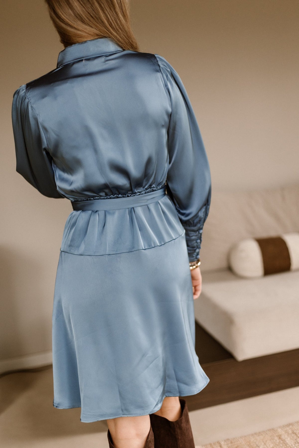 Lisa Sateen Dress Iceblue - Bij Keesje - Bij Keesje The Label - Jurk