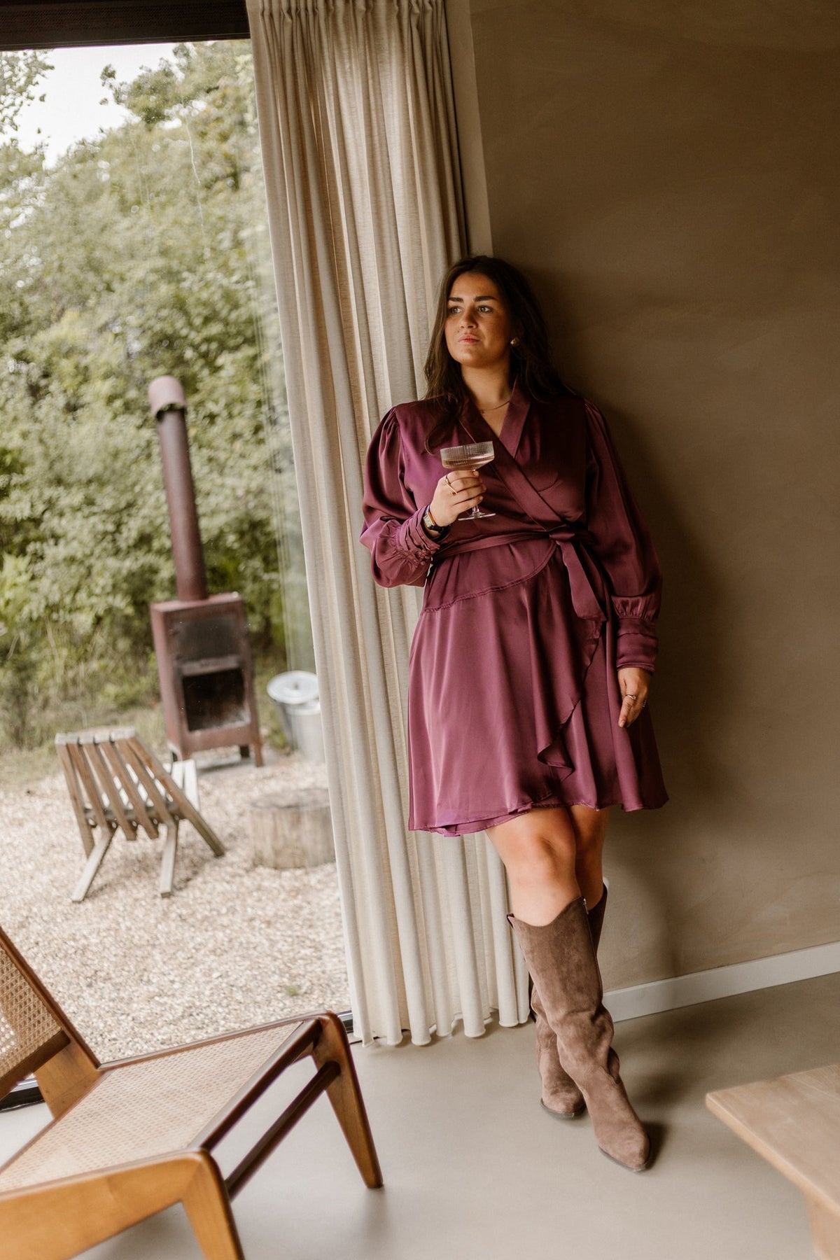 Lisa Sateen Dress Plum - Bij Keesje - Bij Keesje The Label - Jurk