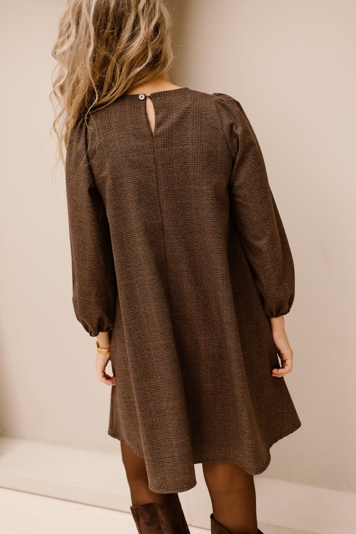 Livia dress print darkbrown - Bij Keesje - Bij Keesje - Jurk