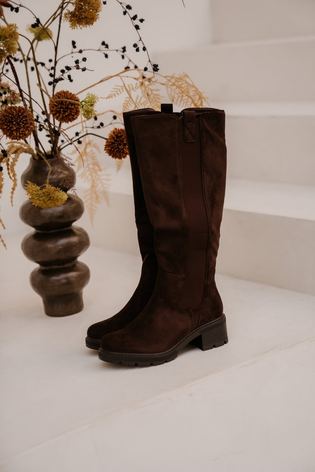 Los Angeles boots brown suede Stretch - Bij Keesje - Bij Keesje - Schoenen