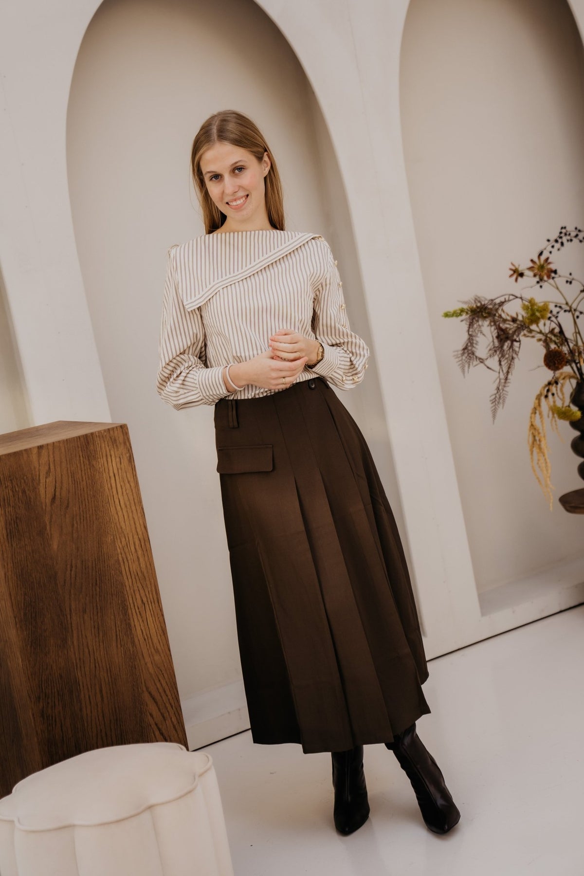LunaCC long skirt Dusty Army - Bij Keesje - Co'couture - Rok