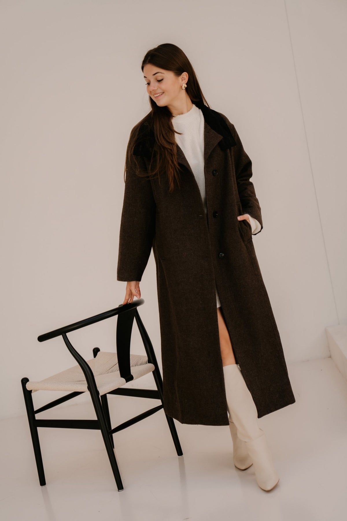 Marcel Mini Check Coat Brown - Bij Keesje - Neo Noir - Jas